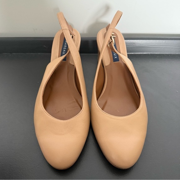 Margaux nude tan Cluny block heel leather slingback pumps - size 7.5 (37.5) - Picture 7 of 8